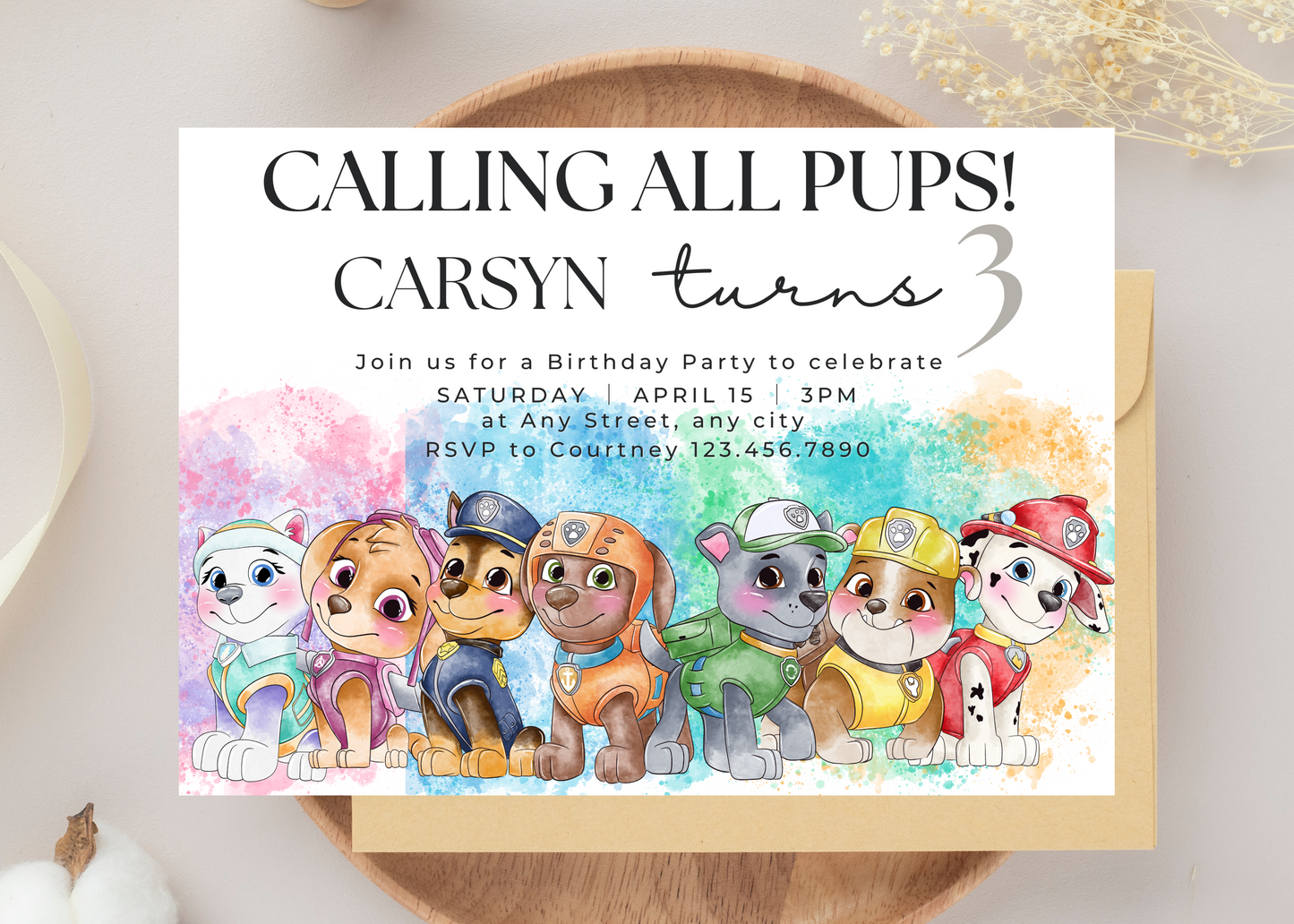 Adorable Paw Patrol  Invite Template