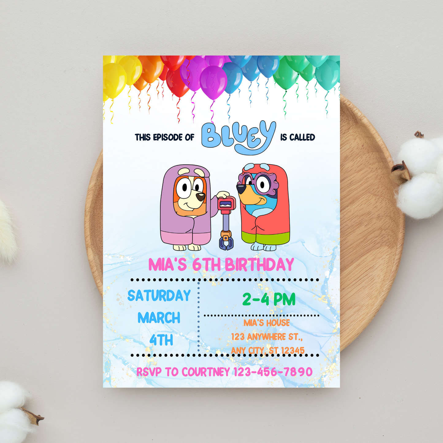 Bluey Granny Invite Template