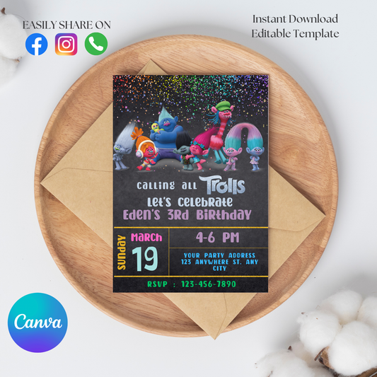 Trolls Invite Template