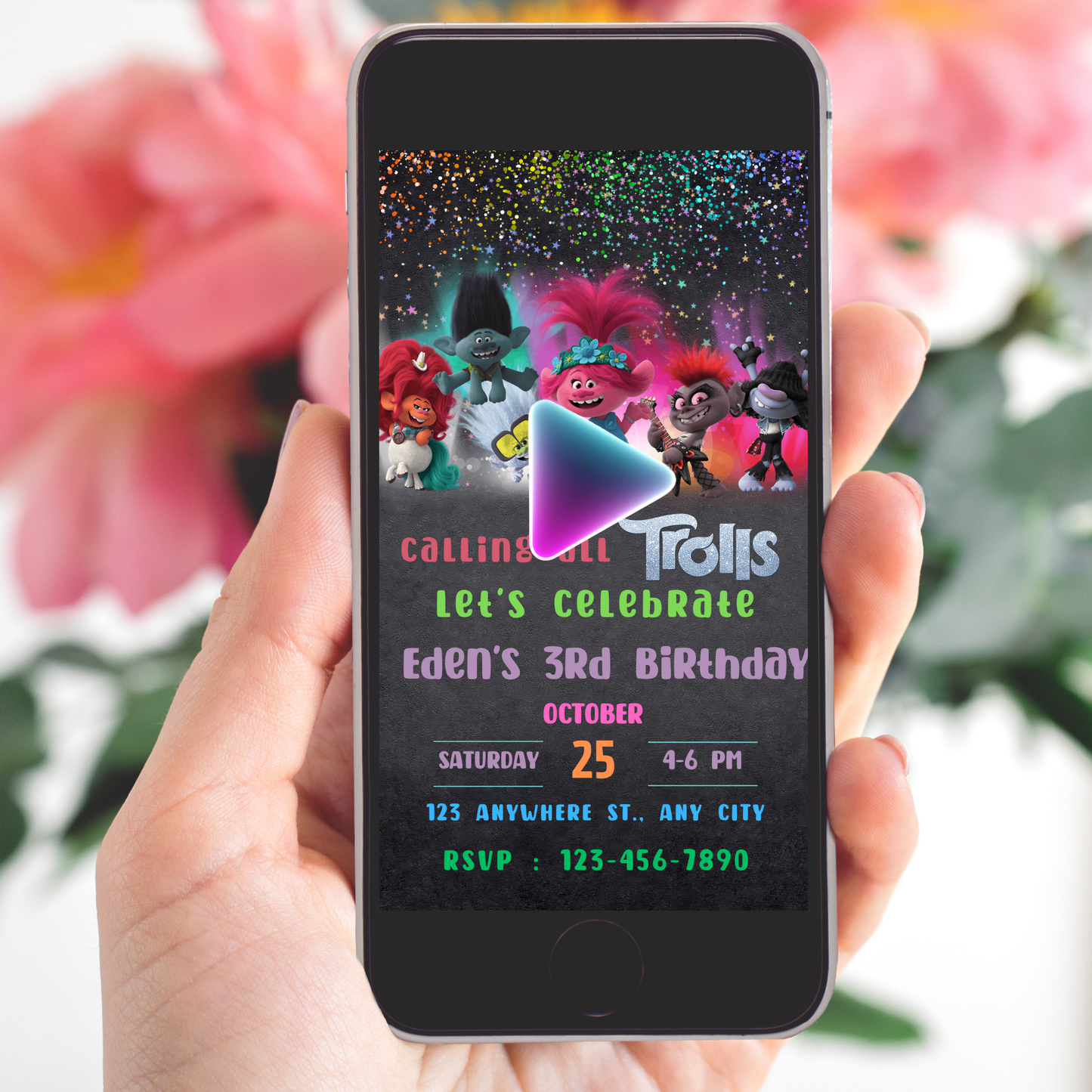 Trolls World Invite Template