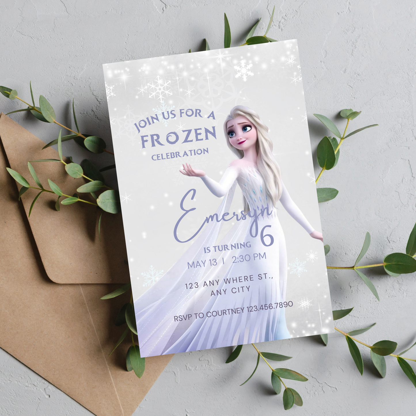 Adorable Frozen/ Elsa Invite Template