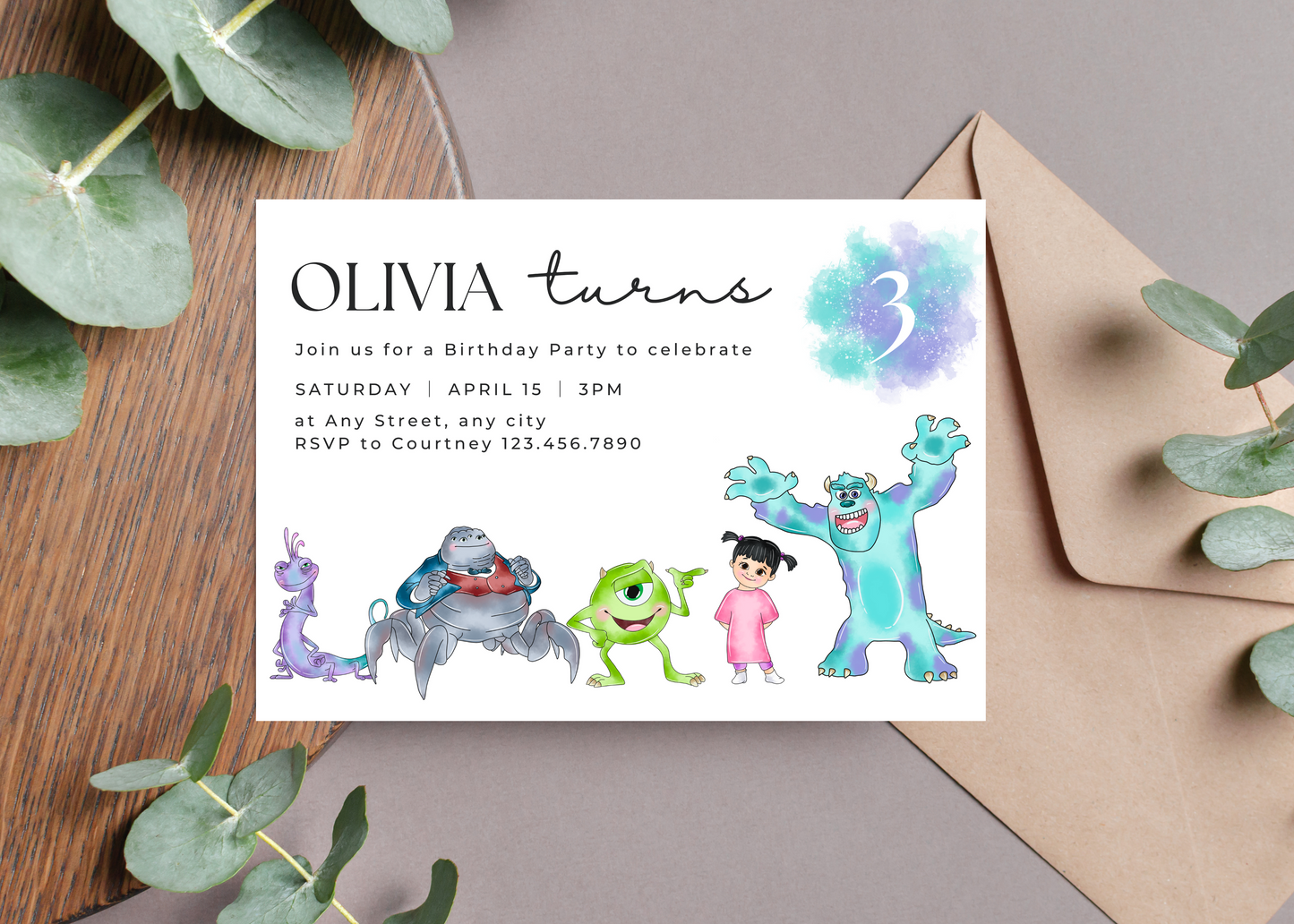 Adorable Monsters  Invite Template