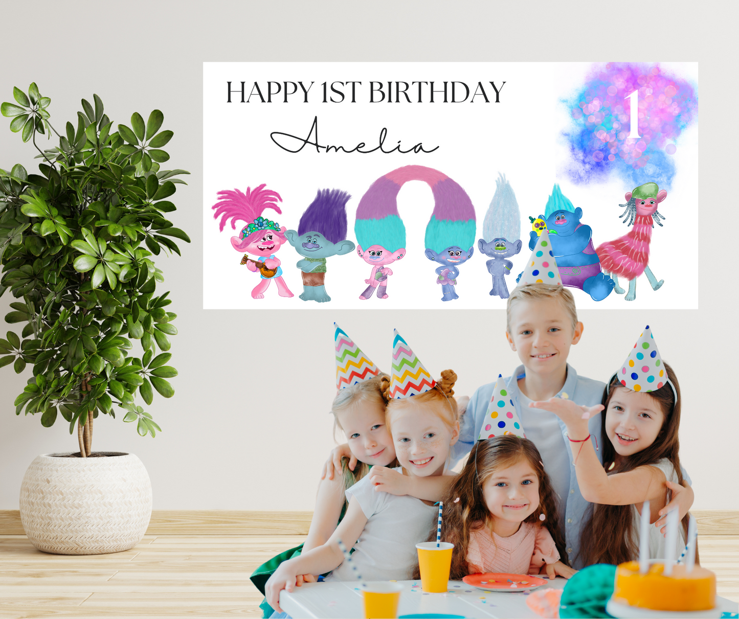 Trolls Birthday Banner Template