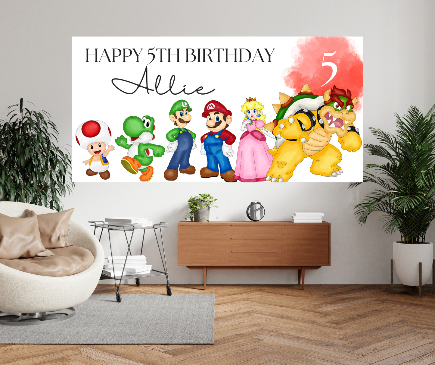 Mario Brothers Birthday Banner Template