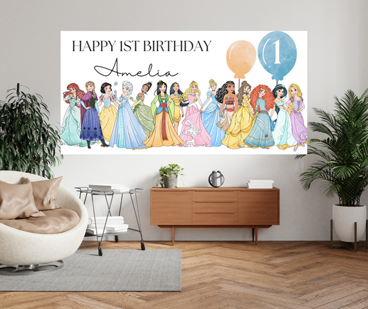 Princesses Birthday Banner Template