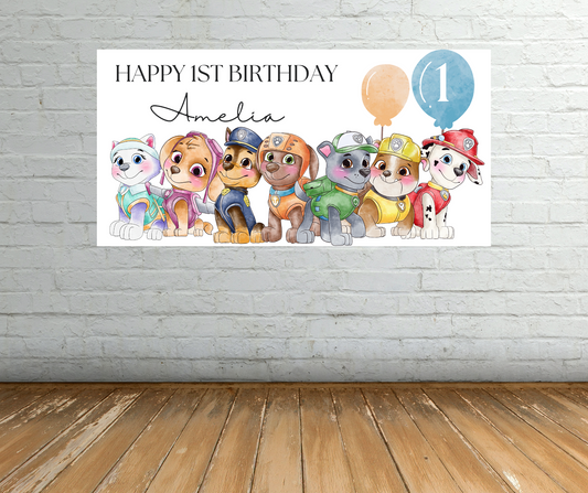 Paw Patrol Birthday Banner Template