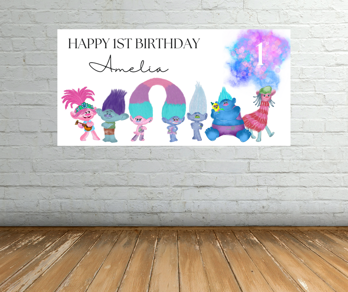 Trolls Birthday Banner Template