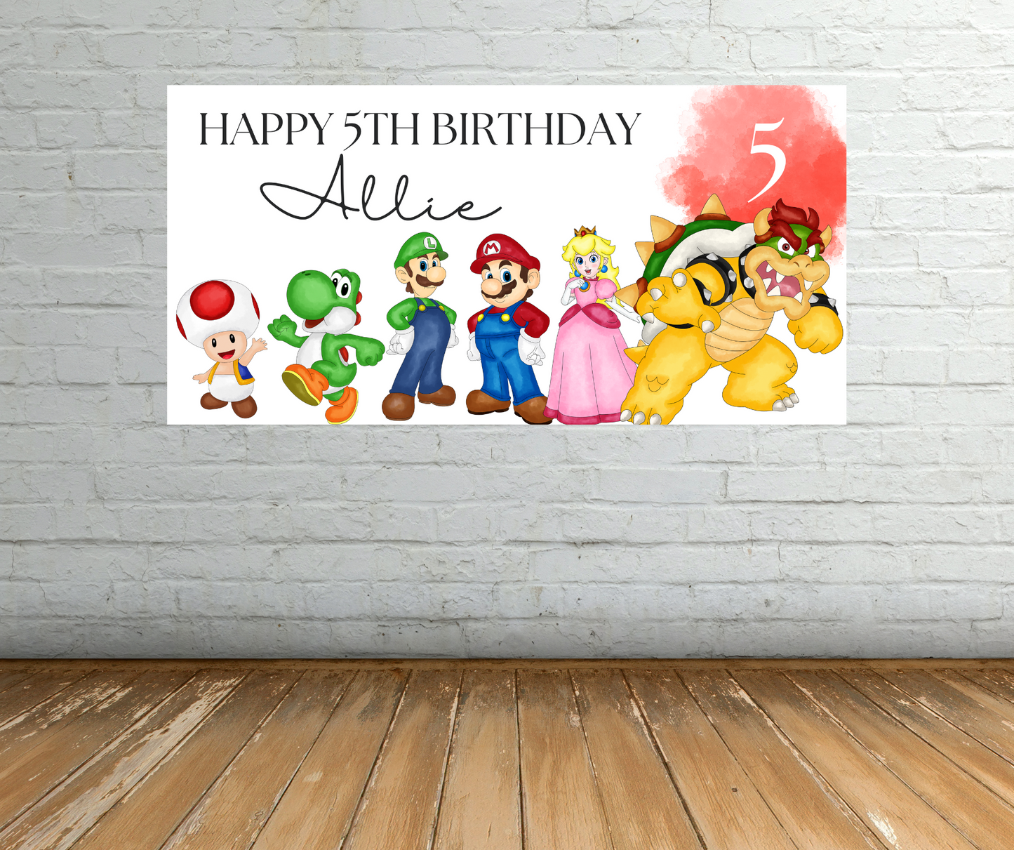 Mario Brothers Birthday Banner Template