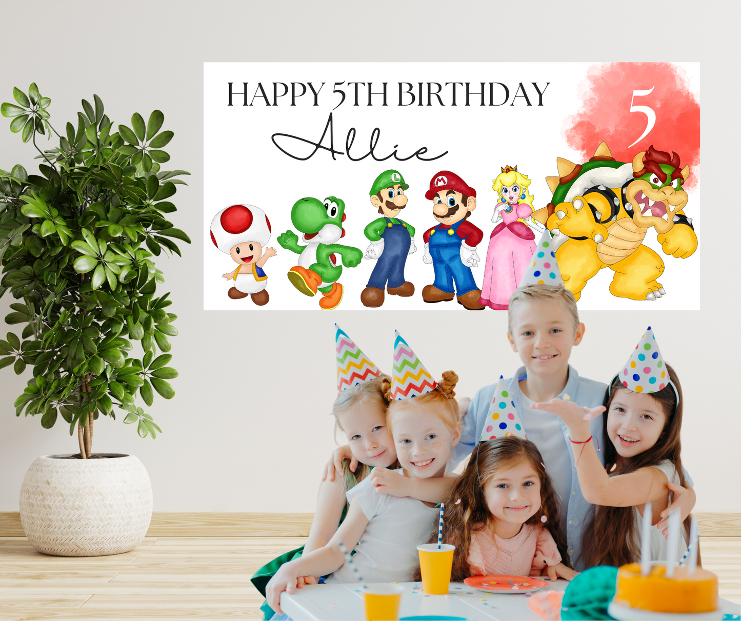 Mario Brothers Birthday Banner Template