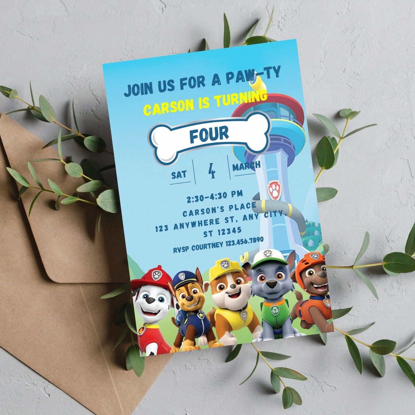 Paw Patrol  Invite Template