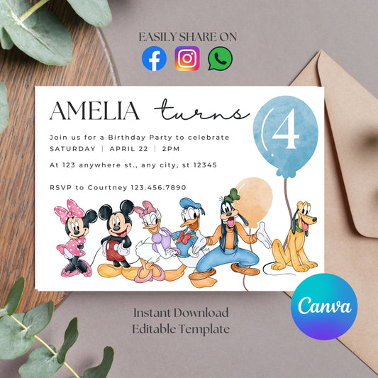 Adorable Mickey Mouse Invite Template