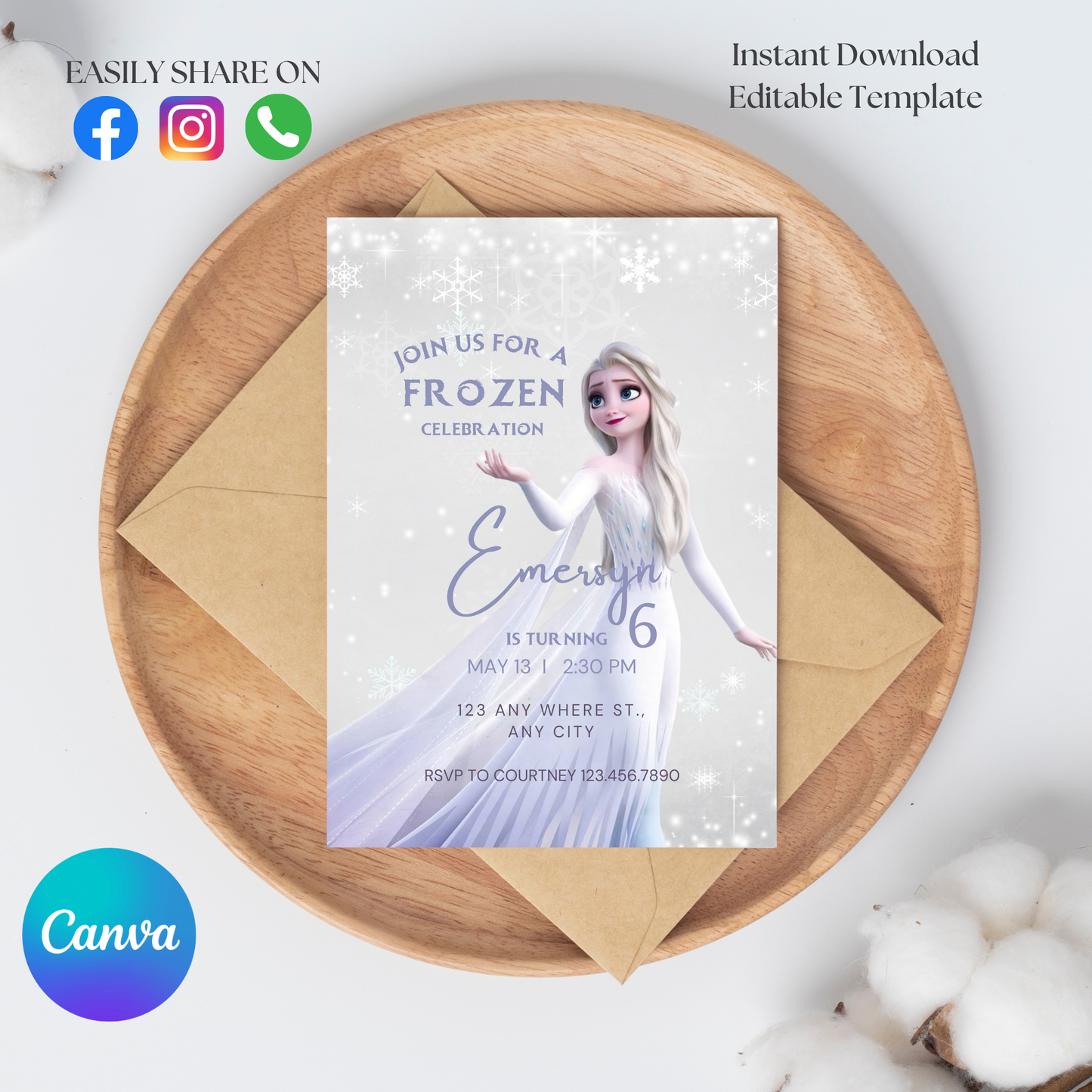 Adorable Frozen/ Elsa Invite Template